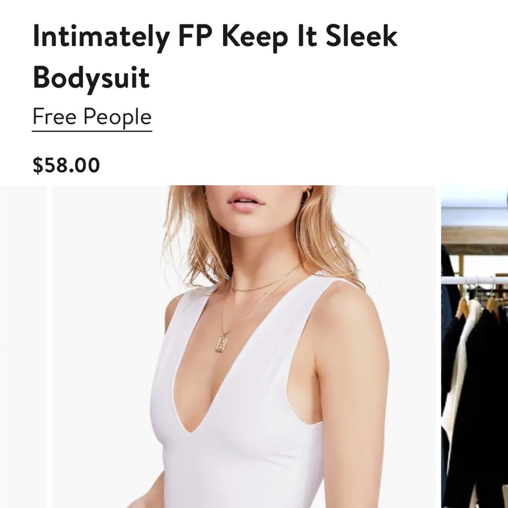NWOT Free People White Bodysuit